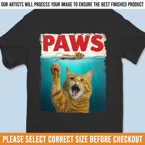 T-shirt unisexe photo personnalisé, t-shirt premium, sweat à capuche – Cadeaux d'anniversaire personnalisés pour les amoureux des chiens et des chats, les papas et les mamans de chiens, et les propriétaires de chats – Meowster Of The Deep