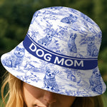 Custom Bucket Hat - Personalized Birthday Gifts For Dog Lovers, Dog Moms - Blue Toile, Golden Souls