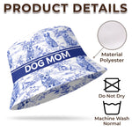 Custom Bucket Hat - Personalized Birthday Gifts For Dog Lovers, Dog Moms - Blue Toile, Golden Souls