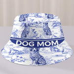Custom Bucket Hat - Personalized Birthday Gifts For Dog Lovers, Dog Moms - Blue Toile, Golden Souls