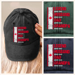 Custom Photo Vintage Washed Denim Baseball Cap - Personalized Birthday Gifts For Husband, Dad, Grandpa - From Husband To Grandpa Legend