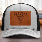 Custom Shaped Leather Patch Hat - Personalized Birthday Gifts For Dad, Grandpa - Holding Family Close Every Day