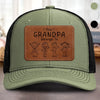 Chapeau en cuir personnalisé - Cadeaux d'anniversaire personnalisés pour papa et grand-père - Garder la famille près de soi au quotidien