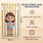 Custom Beach Towel - Personalized Summer Vacation And Travel Gifts For Family, Kids - Poolside Cuteness Overload