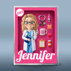 Plaque rectangulaire en acrylique personnalisée – Cadeaux d'anniversaire personnalisés pour infirmière – La meilleure infirmière de tous les temps