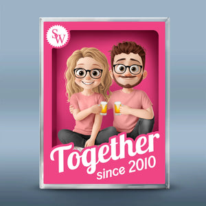 Plaque rectangulaire en acrylique avec photo personnalisée – Cadeaux d'anniversaire de mariage personnalisés pour mari et femme, lui et elle – Mon cœur est à toi