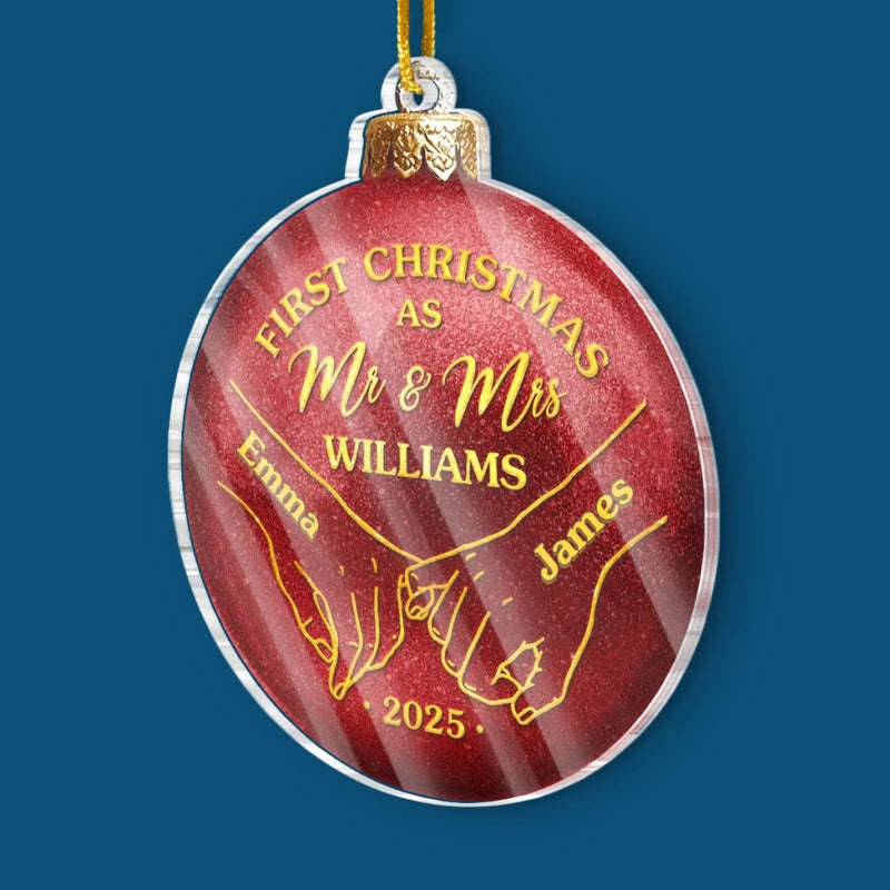 Custom Acrylic Ornament - Personalized Anniversary Christmas Wedding Gifts For Husband And Wife, Him And Her - First Christmas, Forever To Go