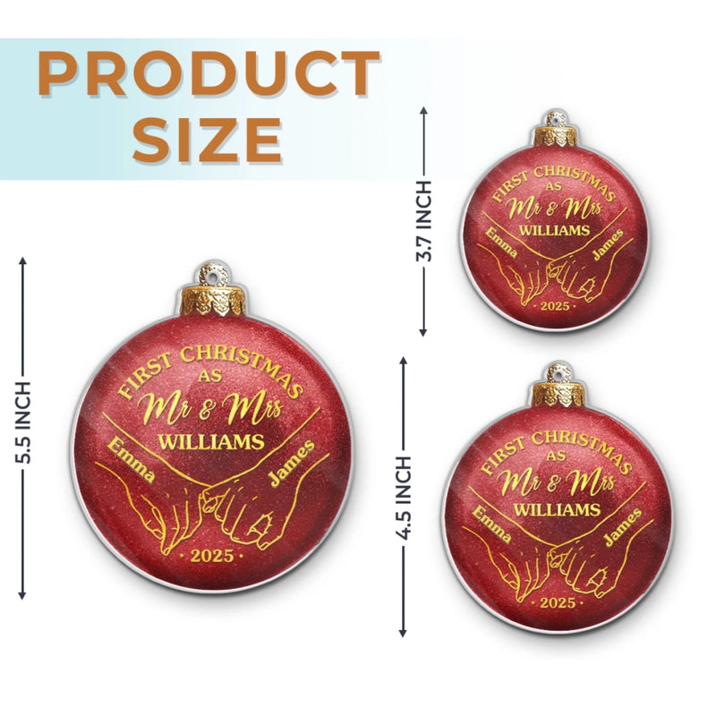 Custom Acrylic Ornament - Personalized Anniversary Christmas Wedding Gifts For Husband And Wife, Him And Her - First Christmas, Forever To Go