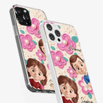 Custom 3D Inflated Effect Printed Clear Phone Case - Personalized Birthday Gifts For Mom, Grandma - Blossoms And Precious Little Faces
