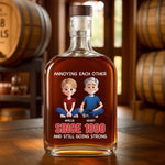 Custom Whiskey Bottle - Personalized Anniversary Wedding Gifts For Husband And Wife, Him And Her - Cheers To Tolerating Each Other