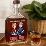 Custom Whiskey Bottle - Personalized Anniversary Wedding Gifts For Husband And Wife, Him And Her - Cheers To Tolerating Each Other
