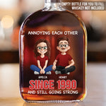 Custom Whiskey Bottle - Personalized Anniversary Wedding Gifts For Husband And Wife, Him And Her - Cheers To Tolerating Each Other