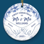 Custom Ceramic Ornament - Personalized Anniversary Christmas Wedding Gifts For Husband And Wife, Him And Her -  Cozying Up As Newlyweds