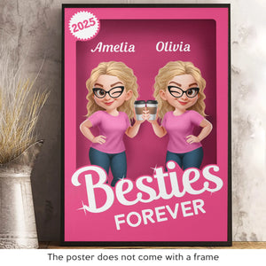Affiche photo verticale personnalisée - Cadeaux d'anniversaire personnalisés pour femmes, meilleures amies, sœurs, meilleures amies - Double Trouble Best Friends