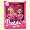 Couverture personnalisée - Cadeaux d'anniversaire personnalisés pour femmes, meilleures amies, sœurs, meilleures amies - Partenaires criminels pour toujours côte à côte