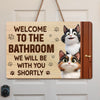 Panneau en bois personnalisé - Cadeaux d'anniversaire personnalisés pour les amoureux des chats, maman et papa chats - Attention, zone de poils de chat