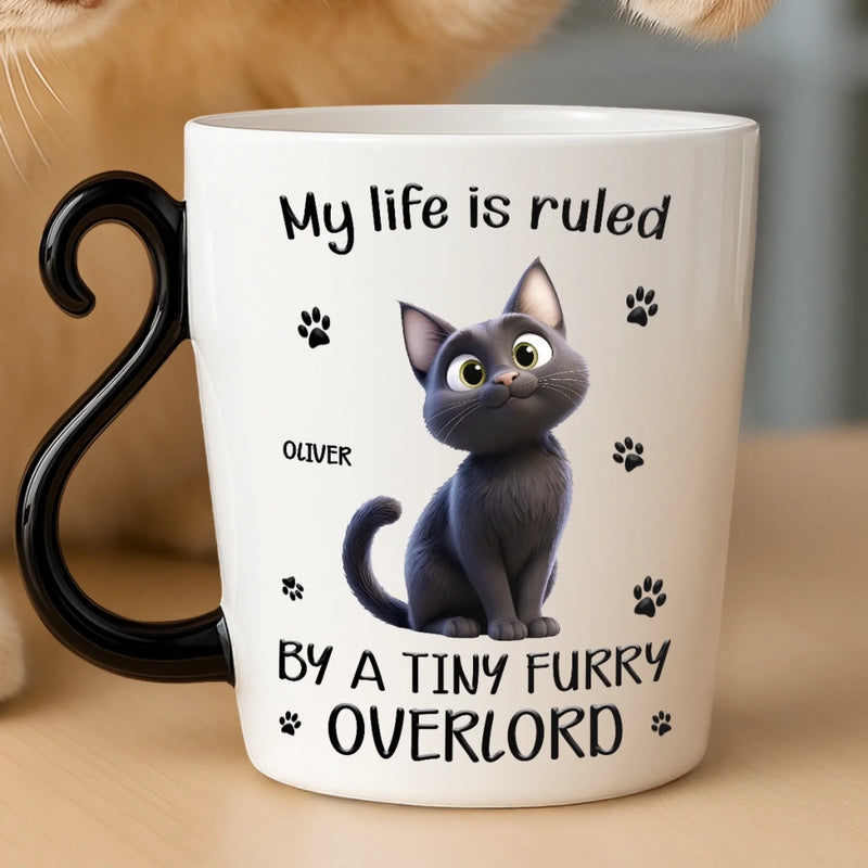 Custom 12oz Cat Handle Ceramic Mug - Personalized Birthday Gifts For Cat Lovers, Cat Mom And Dad - Property Of The Cat