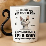 Custom 12oz Cat Handle Ceramic Mug - Personalized Birthday Gifts For Cat Lovers, Cat Mom And Dad - World’s Tiniest Fur Baby