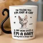 Custom 12oz Cat Handle Ceramic Mug - Personalized Birthday Gifts For Cat Lovers, Cat Mom And Dad - World’s Tiniest Fur Baby