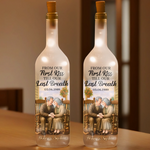 Custom Bottle Lamp - Personalized Anniversary Wedding Gifts For Husband And Wife, Him And Her - First Kiss, Endless True Love