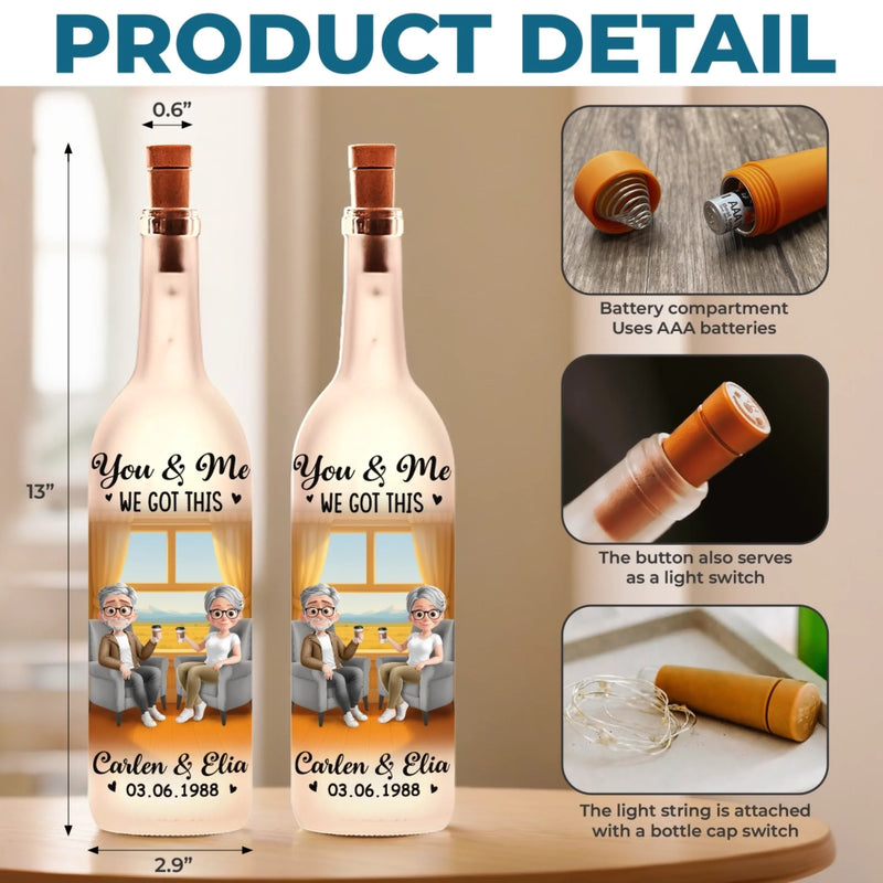 Custom Bottle Lamp - Personalized Anniversary Wedding Gifts For Husband And Wife, Him And Her - Cherished Moments From Start To End