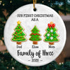 Custom Ceramic Ornament - Personalized Christmas Birthday Gifts For Mom, Dad, Kids - First Christmas With Our Little One