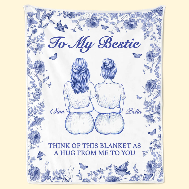 Custom Blanket - Personalized Best Friend Birthday Gifts For Best Friends, Sisters, BFF - Always Connected By Heart