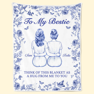 Custom Blanket - Personalized Best Friend Birthday Gifts For Women, Besties, Sisters, BFF - Always Connected By Heart