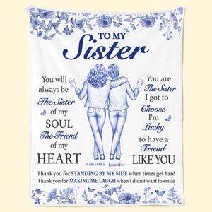 Custom Blanket - Personalized Best Friend Birthday Gifts For Women, Besties, Sisters, BFF - Lucky To Have A Friend Like You