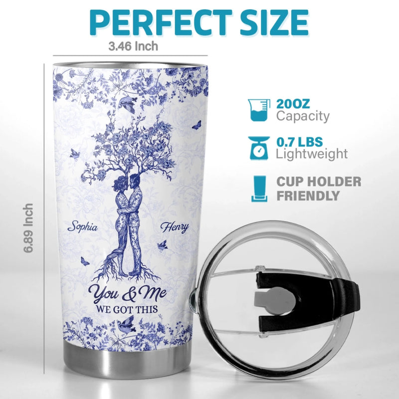 Custom Tumbler - Personalized Anniversary Wedding Gifts For Couple - Hand In Hand We Thrive