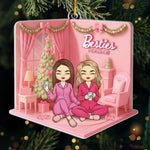 Custom Acrylic Ornament - Personalized Best Friend Birthday Gifts For BFF, Best Friends, Bestie - Cozy Nights With Bestie