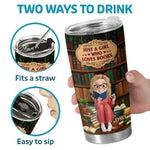 Custom Tumbler - Personalized Bookish Gifts For Book Lovers, Bookworms, Readers - Just A Girl Who Loves Books