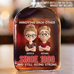 Custom Whiskey Bottle - Personalized Anniversary Wedding Gifts For Husband And Wife, Him And Her - Laughing Through The Wrinkles