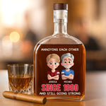 Custom Whiskey Bottle - Personalized Anniversary Wedding Gifts For Husband And Wife, Him And Her - Laughing Through The Wrinkles