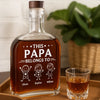 Custom Whiskey Bottle - Personalized Birthday Gifts For Dad, Grandpa - This Papa Belongs To