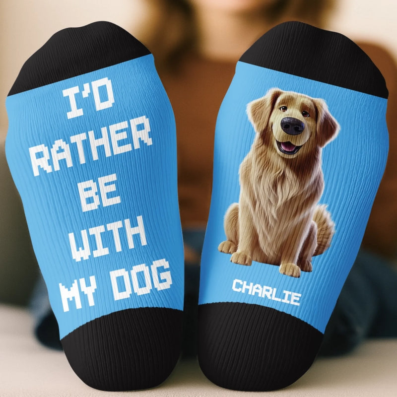 Custom Crew Socks - Personalized Birthday Gifts For Dog Lovers, Dog Dad, Dog Mom - Chillin’ With My Fur Buddy