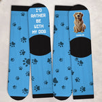 Custom Crew Socks - Personalized Birthday Gifts For Dog Lovers, Dog Dad, Dog Mom - Chillin’ With My Fur Buddy