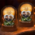 Custom Photo Light Up Dandelion In Glass Dome - Personalized Anniversary Wedding Gifts For Couple - Our Story, Our Way