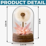 Custom Photo Light Up Dandelion In Glass Dome - Personalized Anniversary Wedding Gifts For Couple - Our Story, Our Way