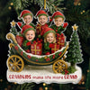 Custom Photo Acrylic Ornament - Personalized Christmas Birthday Gifts For Mom, Grandma - Joy Begins With Grandkids