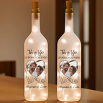 Lampara de Botella con Foto Personalizada - Regalos Personalizados de Aniversario y Boda para Esposo y Esposa, El y Ella - Contigo Todo Es Mejor
