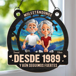 Adorno Colgante de Ventana Personalizado - Regalos Personalizados de Aniversario y Boda para Esposo y Esposa, Él y Ella - Molestándonos Desde