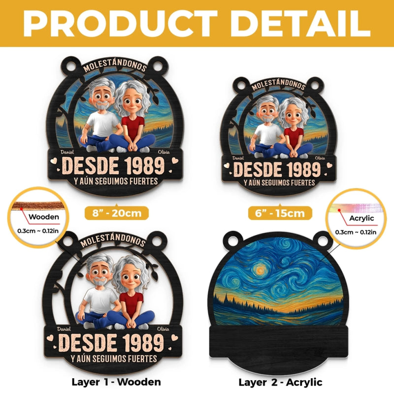 Adorno Colgante de Ventana Personalizado - Regalos Personalizados de Aniversario y Boda para Esposo y Esposa, Él y Ella - Molestándonos Desde