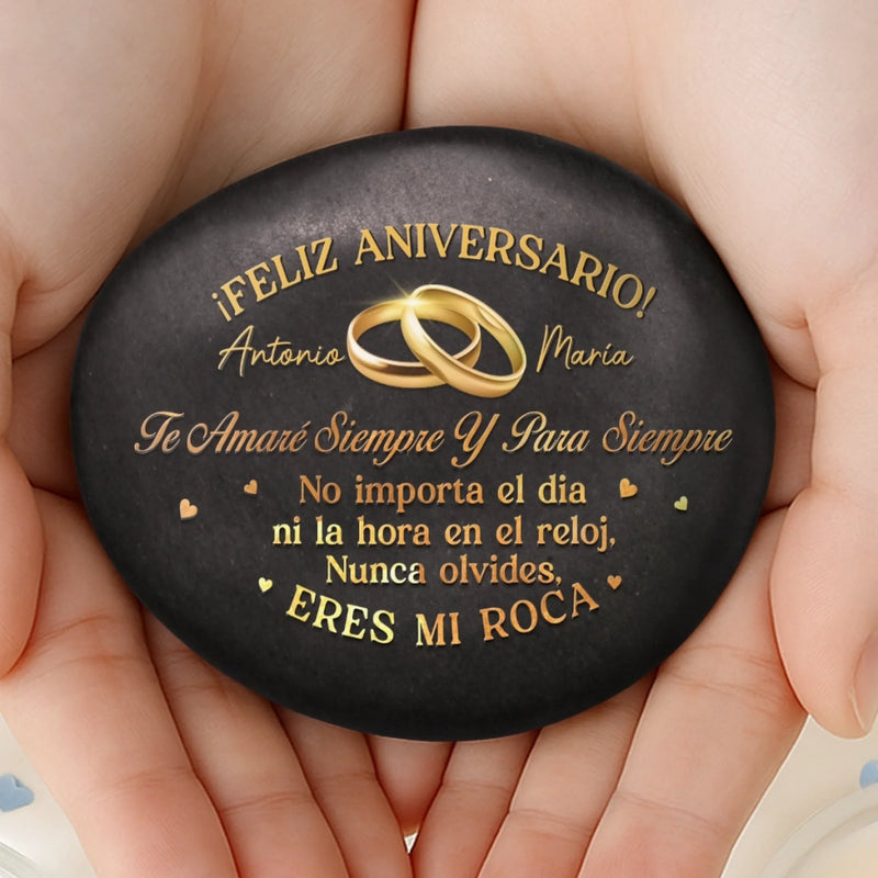 Roca Impresa Personalizada - Regalos Personalizados de Aniversario y Boda para Esposo y Esposa, Él y Ella - El Amor Crece Con El Tiempo