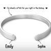 Custom Engraved Stainless Steel Cuff Bracelet - Personalized Best Friend Birthday Gifts For Women, Besties, Sisters, BFF - Partners In Crime Forever