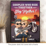 Custom Vertical Poster - Personalized Anniversary Wedding Gifts For Husband And Wife, Him And Her, Biker Lovers - Ride Together, Love Forever
