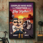 Custom Vertical Poster - Personalized Anniversary Wedding Gifts For Husband And Wife, Him And Her, Biker Lovers - Ride Together, Love Forever