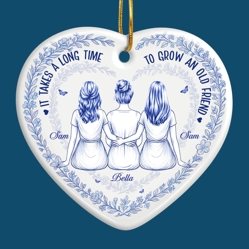 Custom Ceramic Ornament - Personalized Best Friend Christmas Birthday Gifts For Women, Besties, Sisters, BFF - Very Very Old Friends