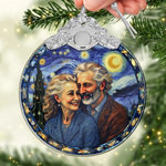 Custom Photo Glass Ornament - Personalized Anniversary Christmas Wedding Gifts For Husband And Wife, Him And Her - Holiday Smiles, Lifetime Love