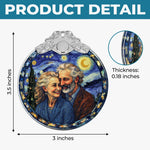 Custom Photo Glass Ornament - Personalized Anniversary Christmas Wedding Gifts For Husband And Wife, Him And Her - Holiday Smiles, Lifetime Love